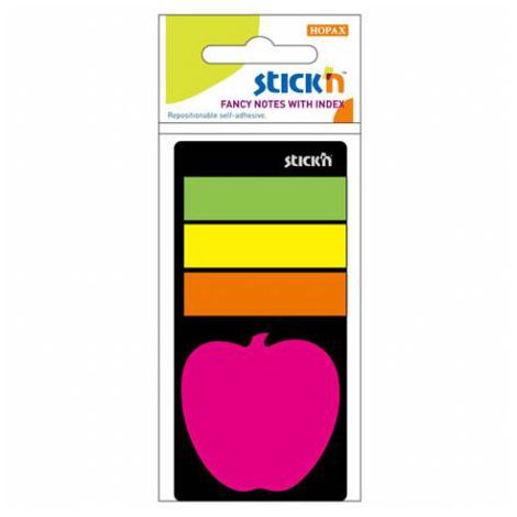 Zakładki indeksujące Stick'n Hopax 45x12mm, Jabłko